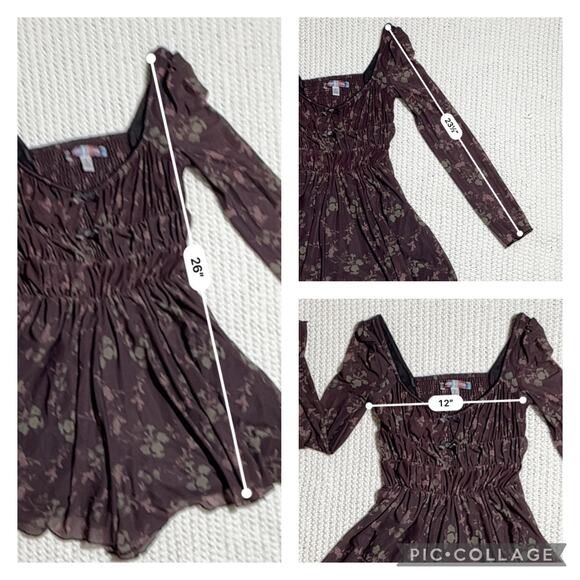 UO Diana Ruched Cutout Romper S Fairycore - Picture 10 of 11